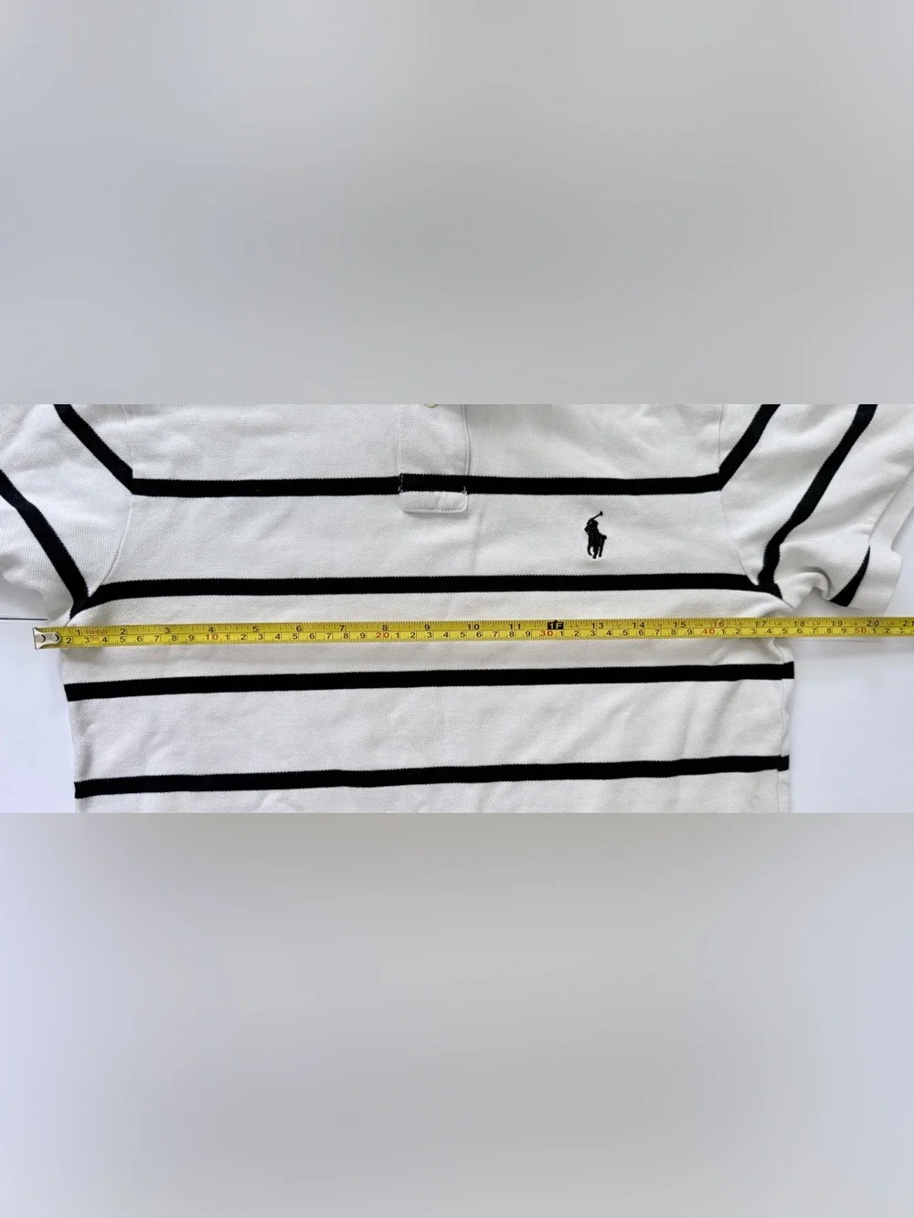 Polo by Ralph Lauren White & Black Striped Classic Polo Shirt